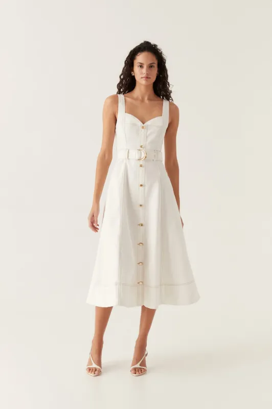 Clay Belted Denim Midi Dress sold by Aje