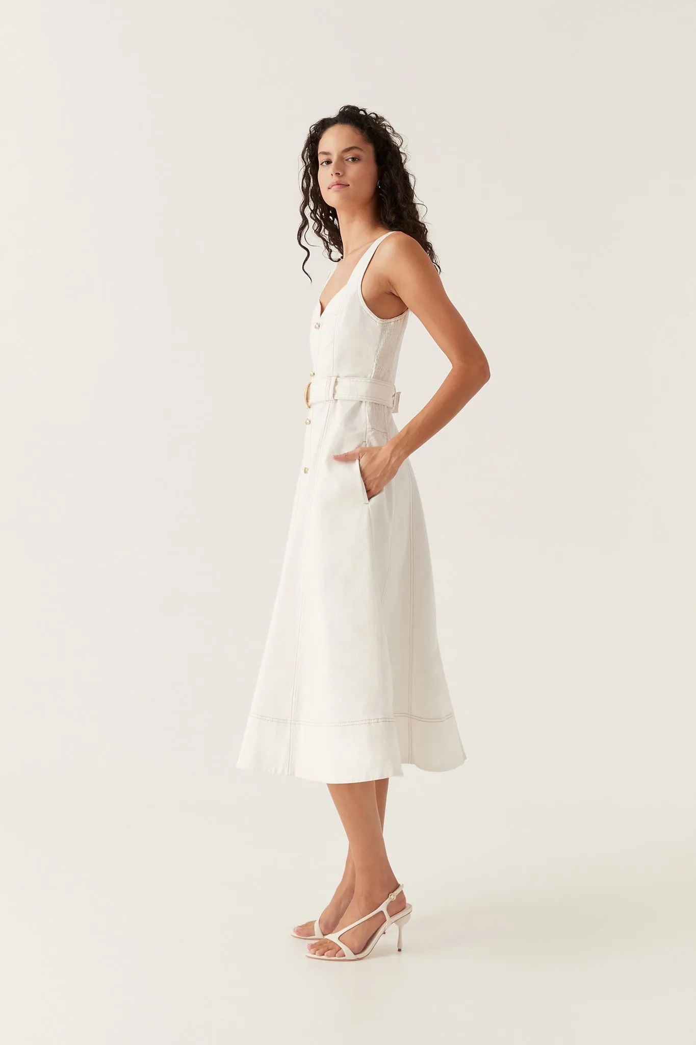 Clay Belted Denim Midi Dress sold by Aje product image thumbnail 5