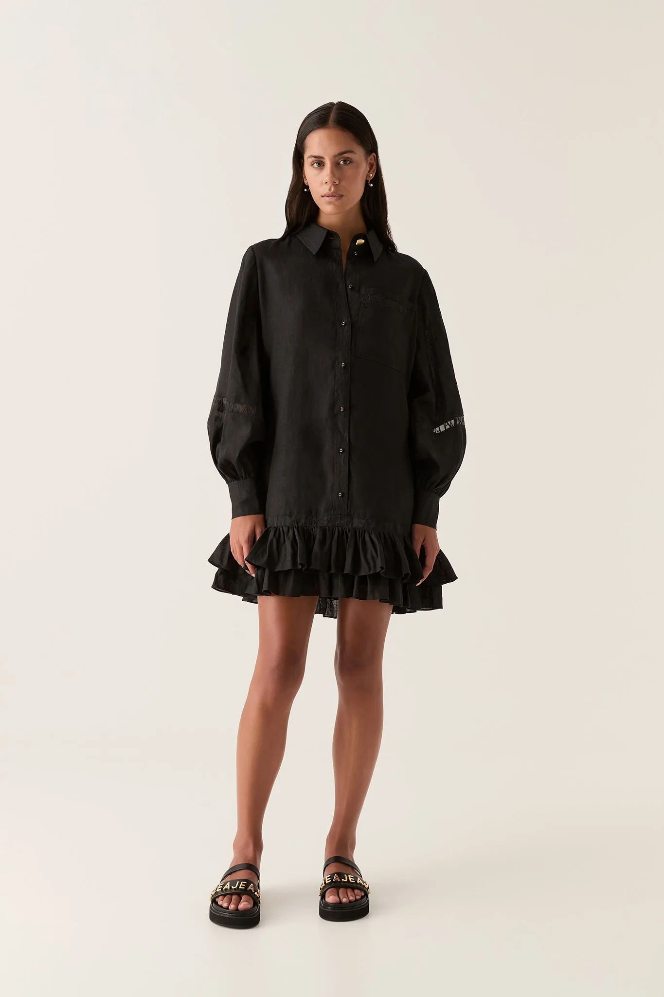 Reframe Logo Trim Mini Dress sold by Aje