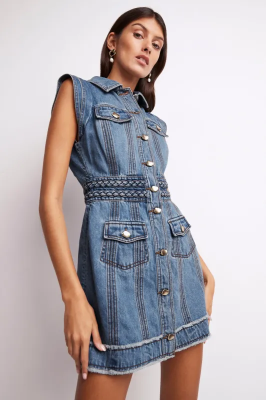 Lyon Sleeveless Braided Denim Dress sold by Aje