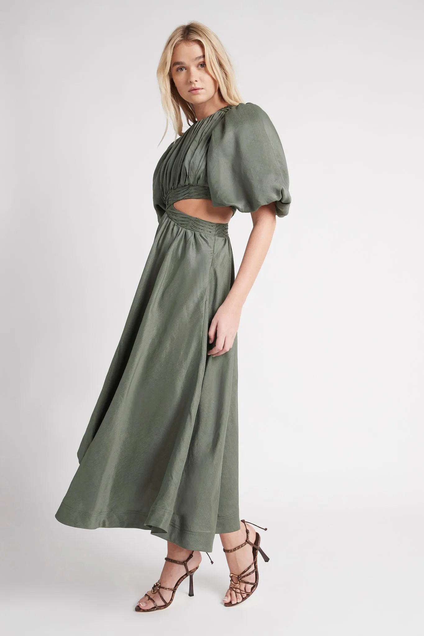 Tidal Tucked Cut Out Midi Dress sold by Aje product image thumbnail 3