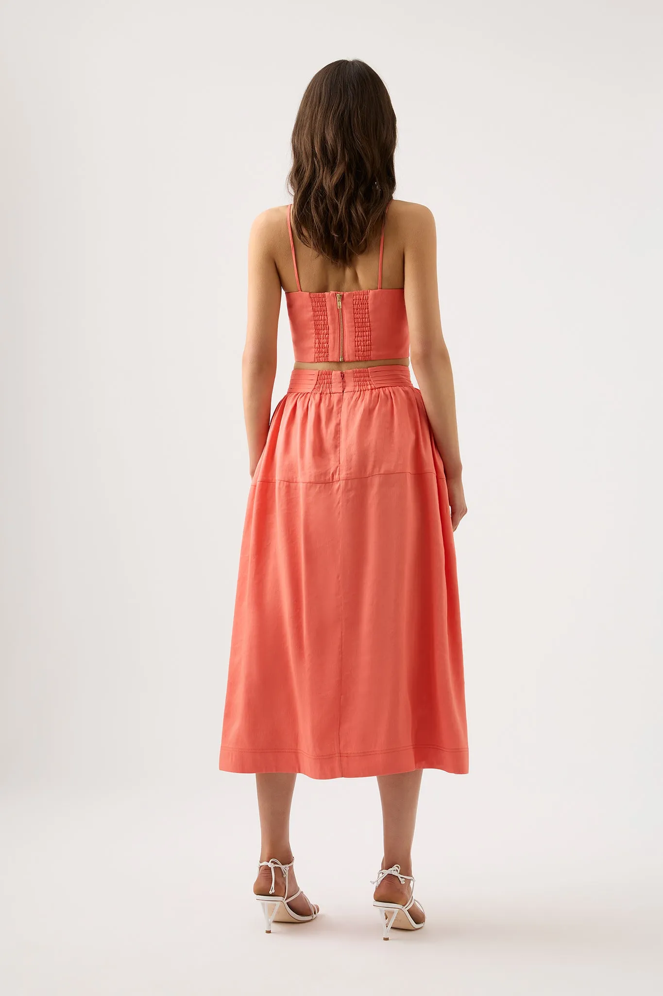 Shelly Flare Tuck Midi Skirt sold by Aje product image thumbnail 5