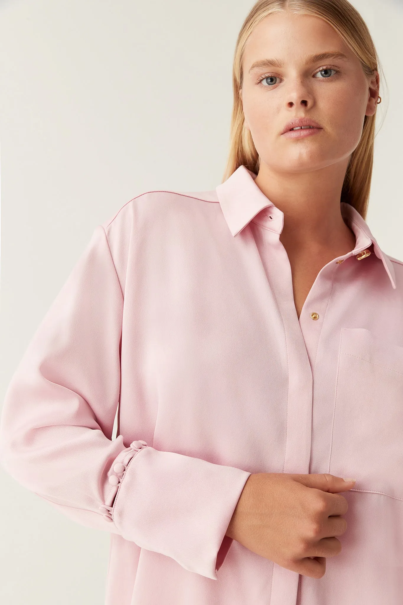 Riddle Buttoned Crepe Shirt sold by Aje product image thumbnail 4