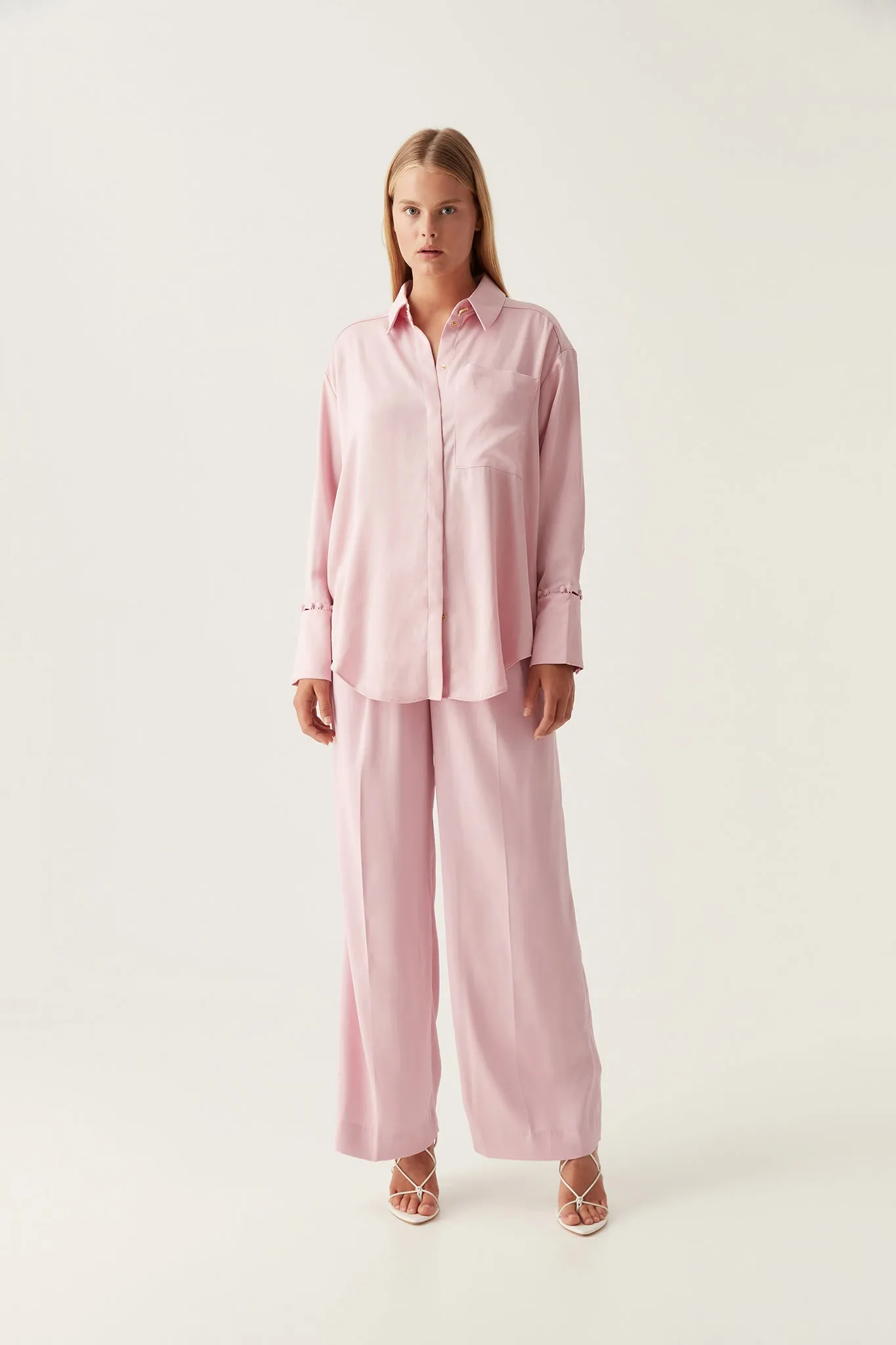 Riddle Buttoned Crepe Shirt sold by Aje