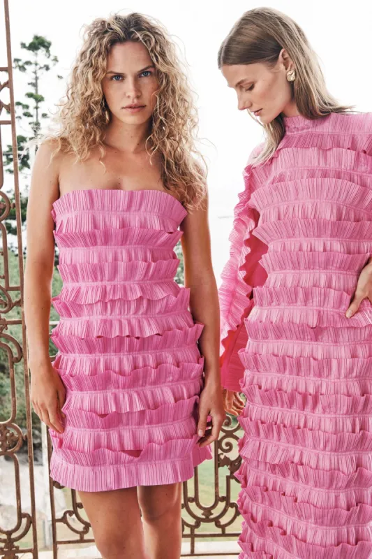 Palladium Ruffled Mini Dress sold by Aje