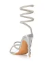 AZALEA WANG STHENO EMBELLISHED GLADIATOR SANDAL IN SILVER sold by AKIRA