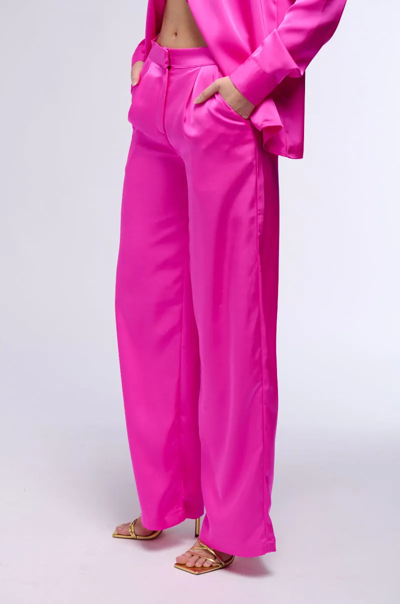 OPEN TO WHATEVER WIDE LEG SATIN TROUSER IN PINK sold by AKIRA product image thumbnail 2