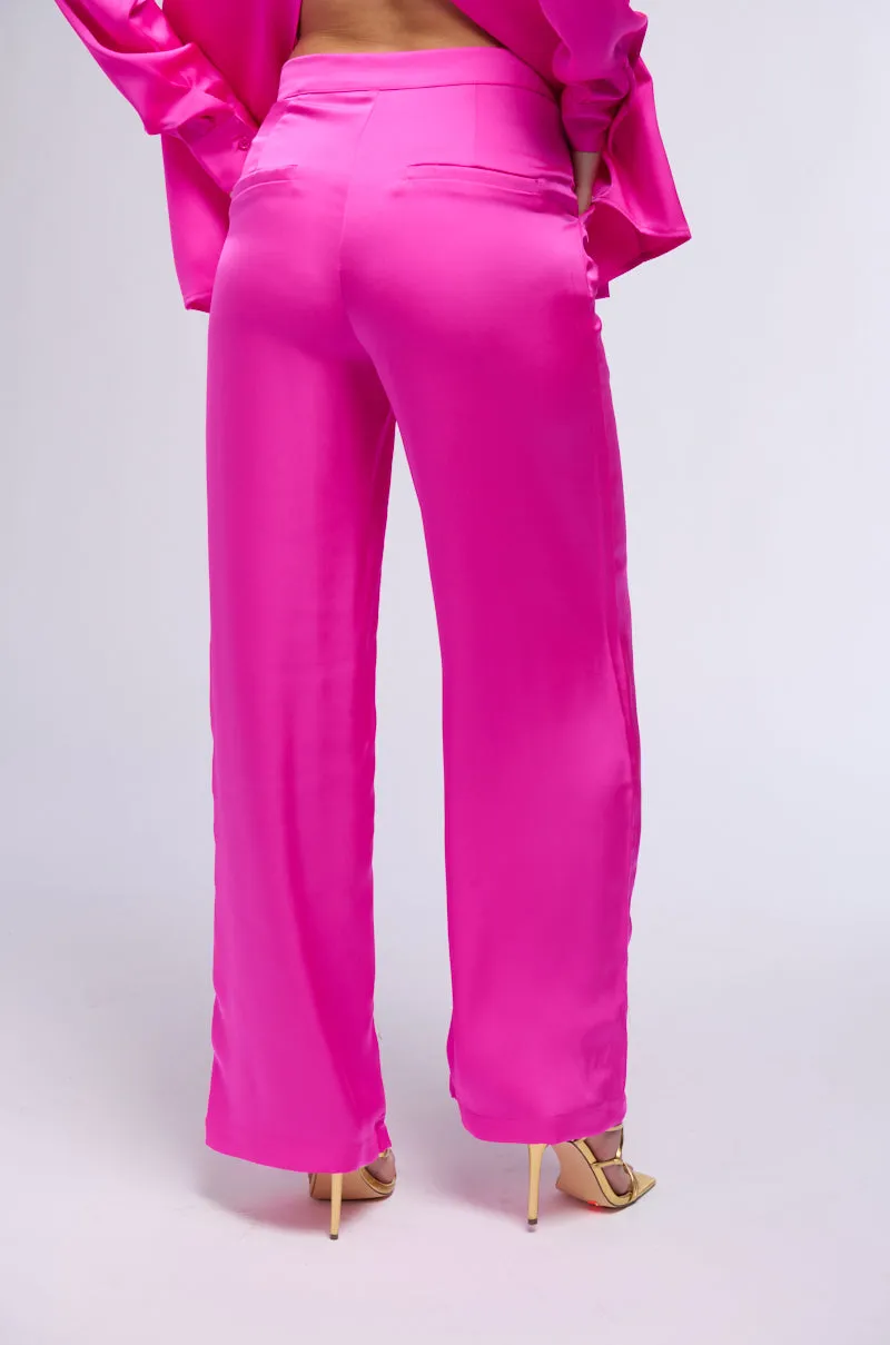 OPEN TO WHATEVER WIDE LEG SATIN TROUSER IN PINK sold by AKIRA product image thumbnail 3