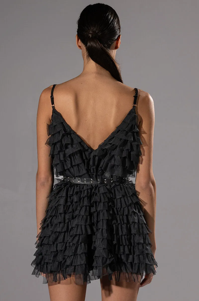 CRAZY FOR YOU BELTED TIERED TULLE MINI DRESS sold by AKIRA product image thumbnail 5