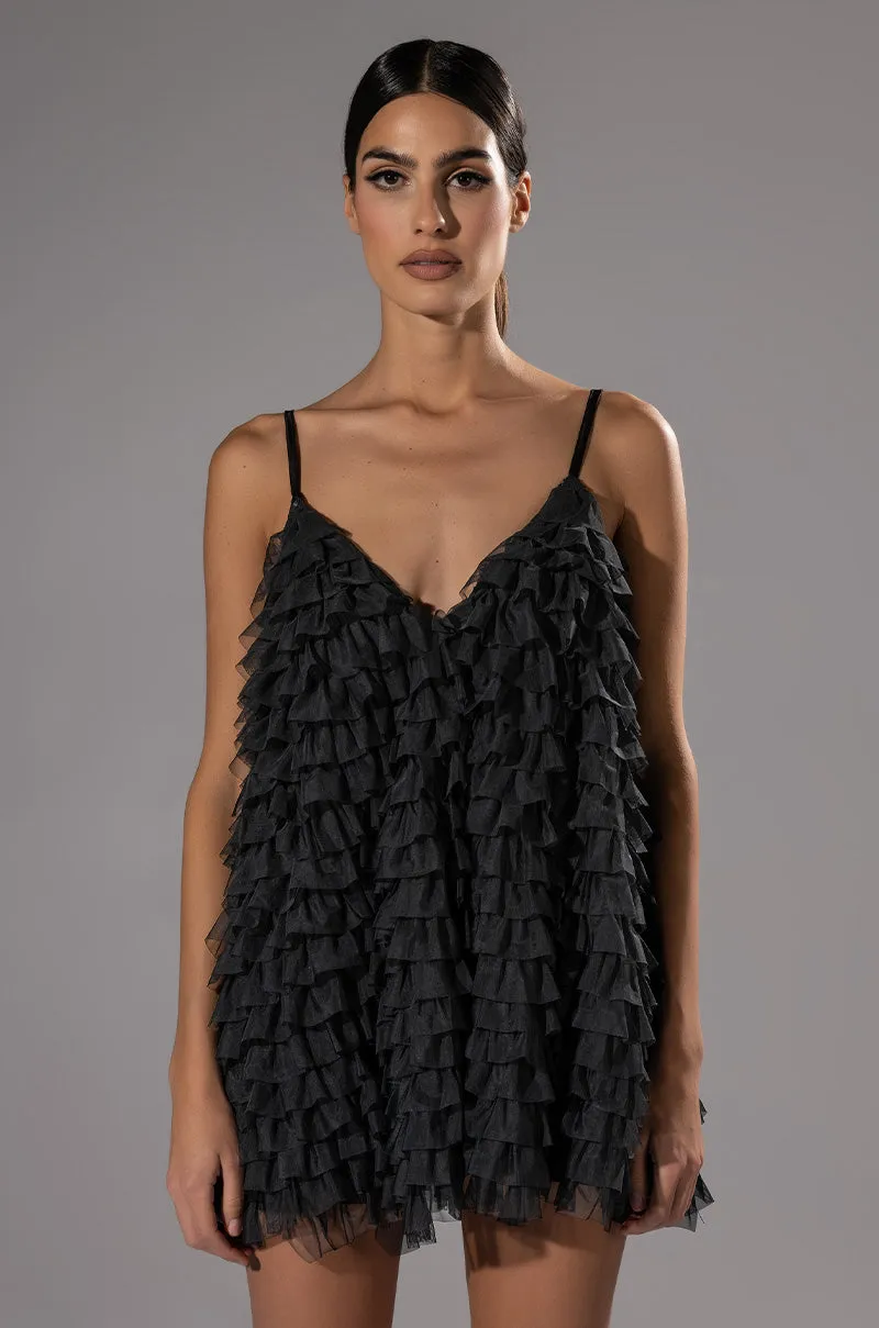 CRAZY FOR YOU BELTED TIERED TULLE MINI DRESS sold by AKIRA product image thumbnail 2