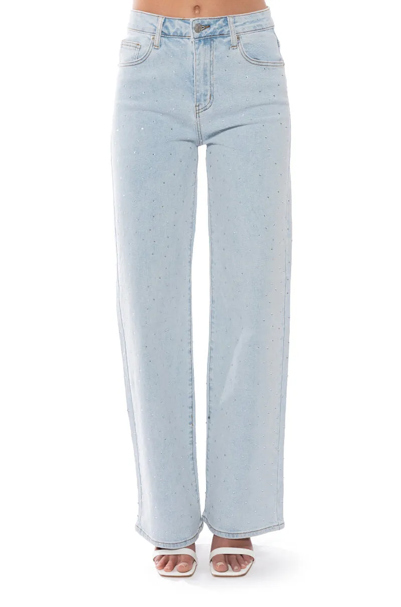 JILLIAN EMBELLISHED WIDE LEG JEANS sold by AKIRA product image thumbnail 4