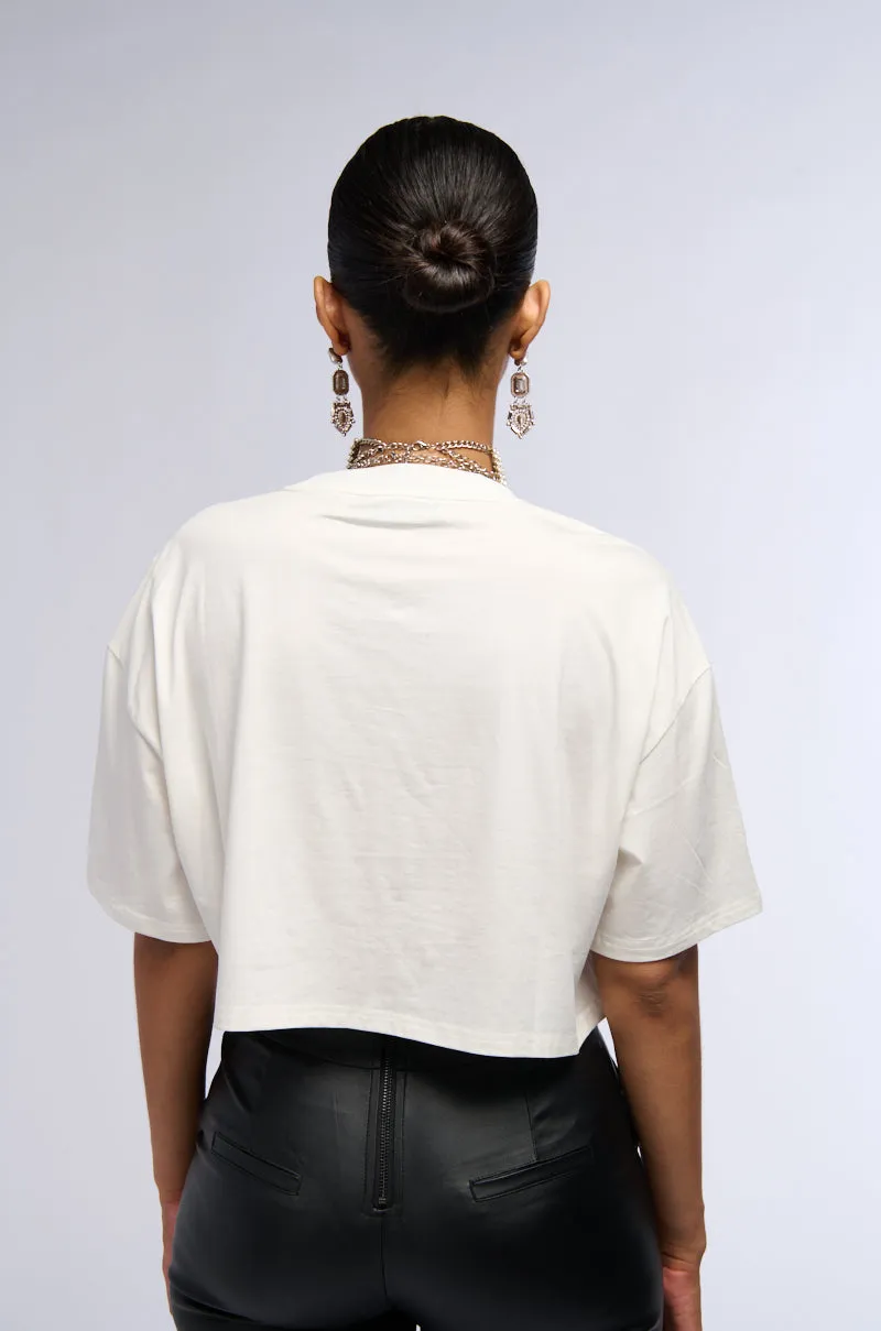 RHINESTONE EMBELLISHED BODY HEAT CROPPED TEE sold by AKIRA product image thumbnail 4