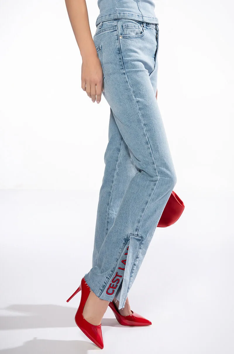 C'EST LA VIE HIGH RISE STRAIGHT JEANS sold by AKIRA product image thumbnail 4
