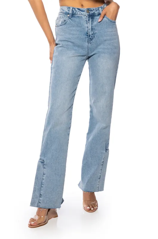 C'EST LA VIE HIGH RISE STRAIGHT JEANS sold by AKIRA