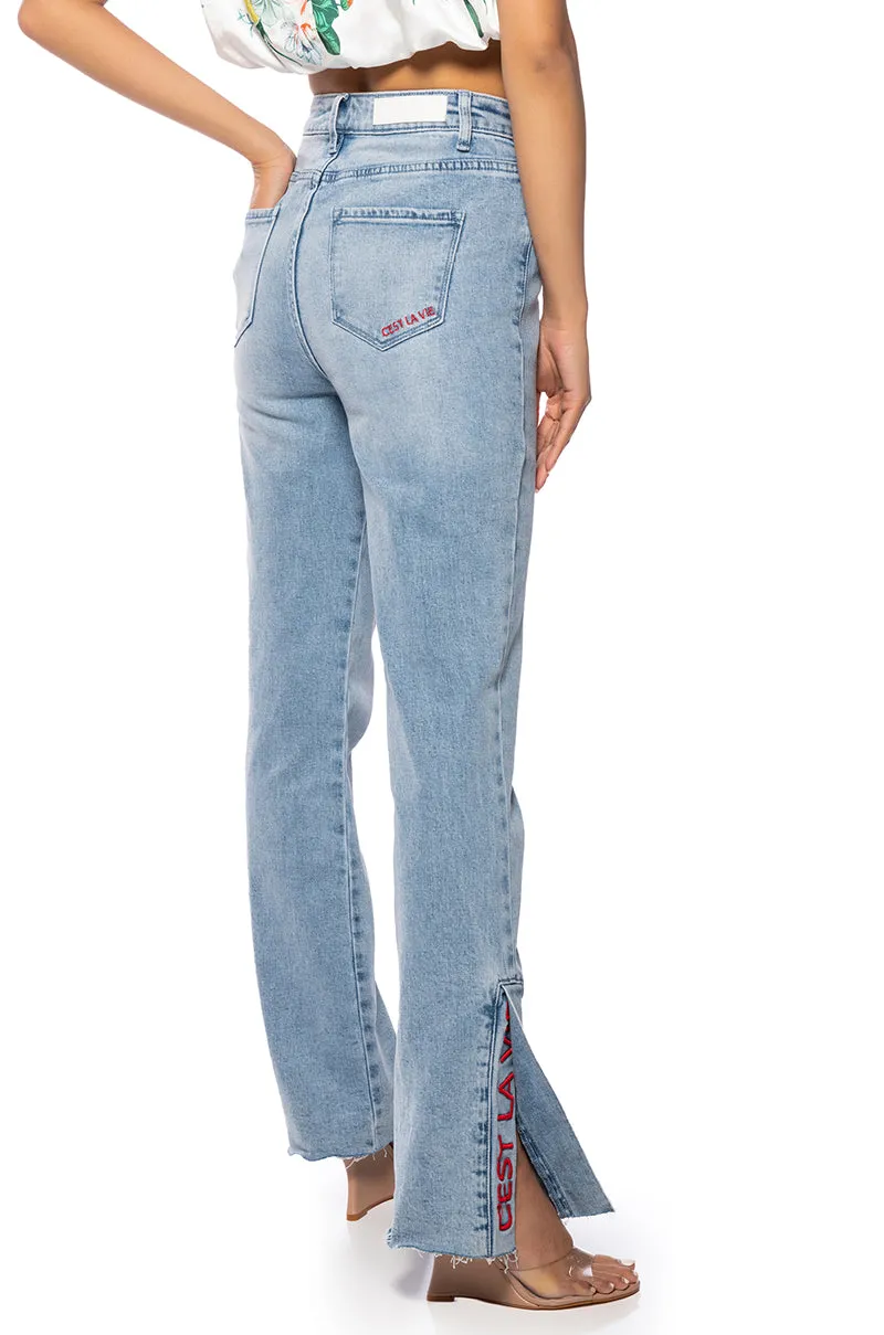 C'EST LA VIE HIGH RISE STRAIGHT JEANS sold by AKIRA product image thumbnail 5