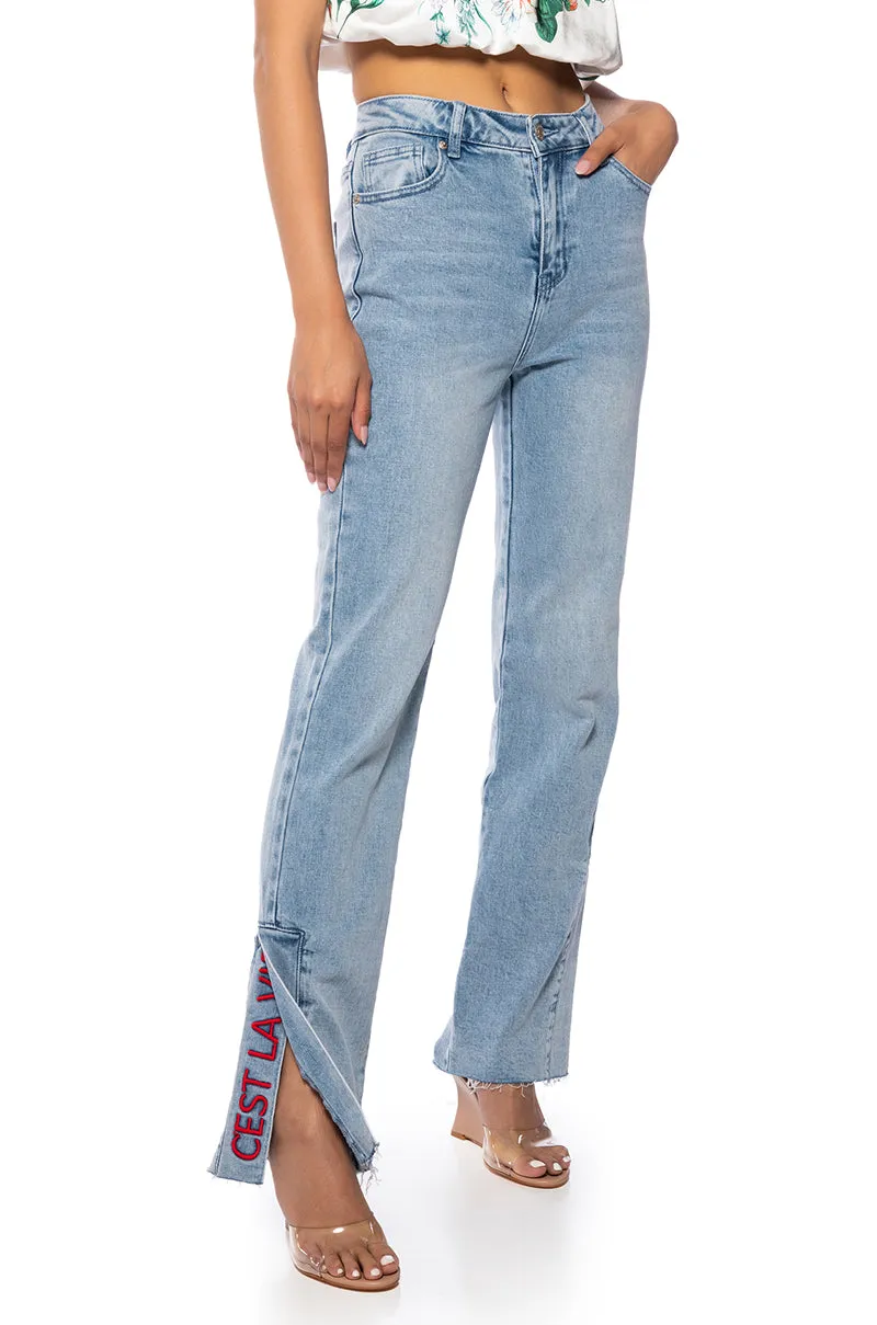 C'EST LA VIE HIGH RISE STRAIGHT JEANS sold by AKIRA product image thumbnail 3