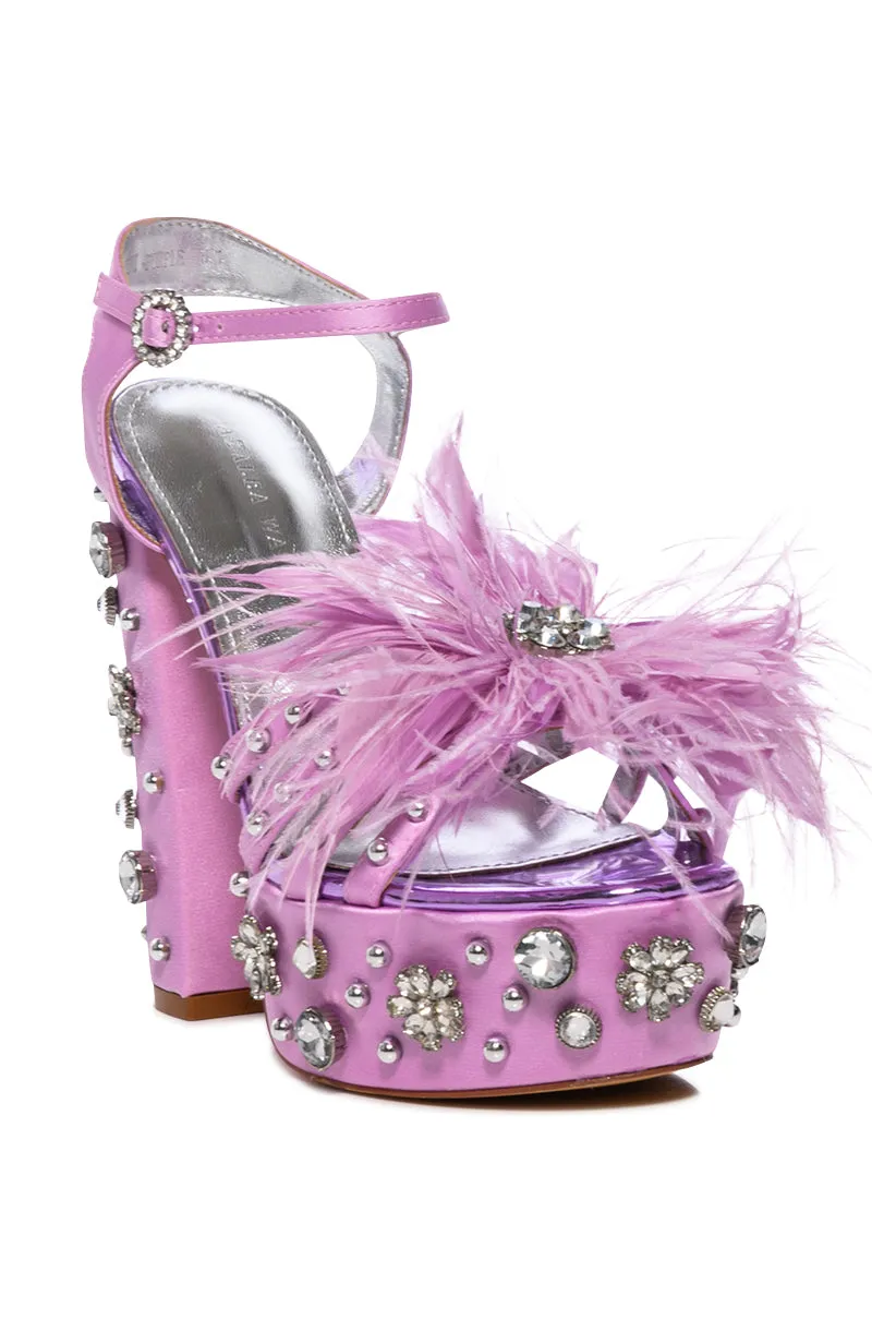 AZALEA WANG KIKI EMBELLISHED CHUNKY SANDAL IN PURPLE sold by AKIRA product image thumbnail 3