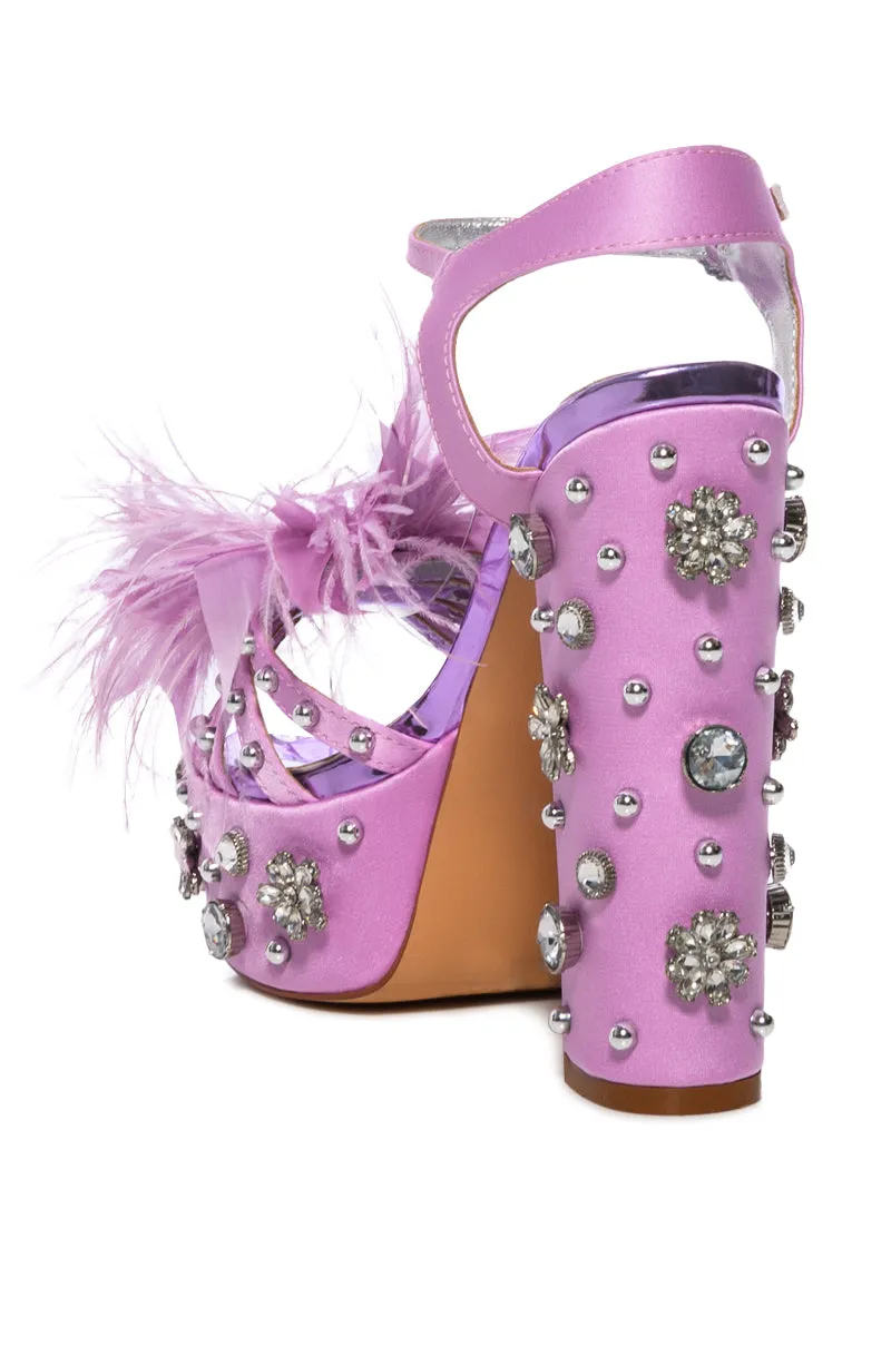 AZALEA WANG KIKI EMBELLISHED CHUNKY SANDAL IN PURPLE sold by AKIRA product image thumbnail 4