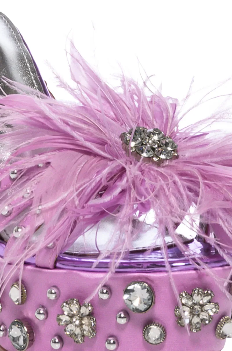 AZALEA WANG KIKI EMBELLISHED CHUNKY SANDAL IN PURPLE sold by AKIRA product image thumbnail 5