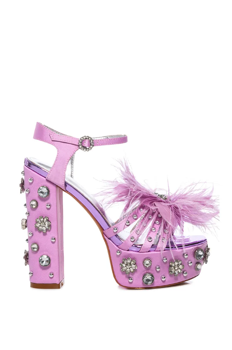 AZALEA WANG KIKI EMBELLISHED CHUNKY SANDAL IN PURPLE sold by AKIRA product image thumbnail 2