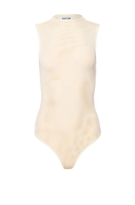 PAXTON SLEEVELESS MESH BODYSUIT sold by AKIRA