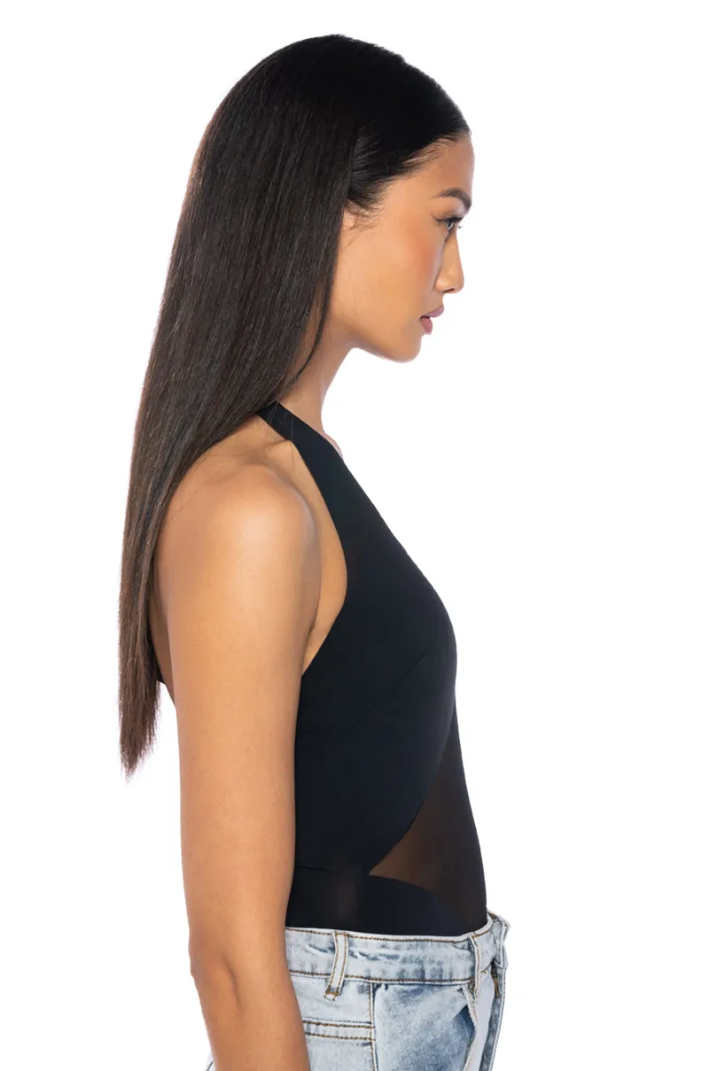 ASH HALTER NECK MESH DETAIL BODYSUIT sold by AKIRA product image thumbnail 4