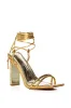 AZALEA WANG NORWOOD GOLD LACE UP SANDAL sold by AKIRA