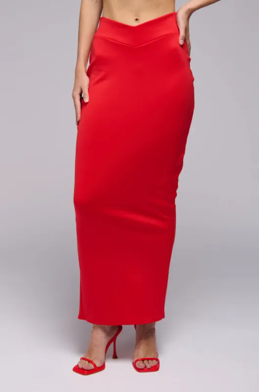LALA HIGH WAIST DRESSY MIDI SKIRT sold by AKIRA