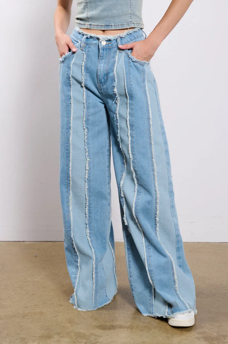 DONT NEED TO SLEEP DISTRESSED WIDE LEG DENIM PANT sold by AKIRA product image thumbnail 2