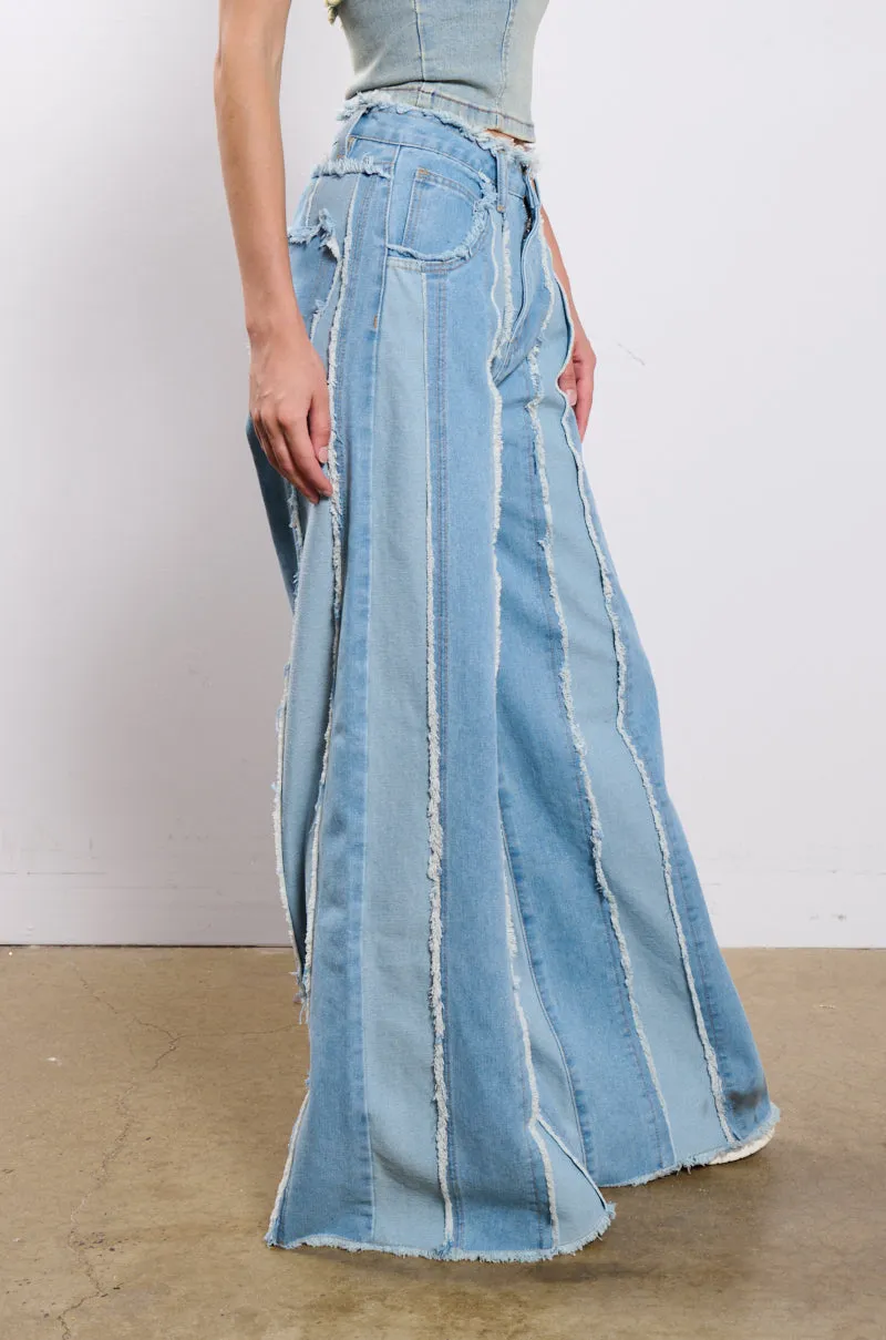 DONT NEED TO SLEEP DISTRESSED WIDE LEG DENIM PANT sold by AKIRA product image thumbnail 3