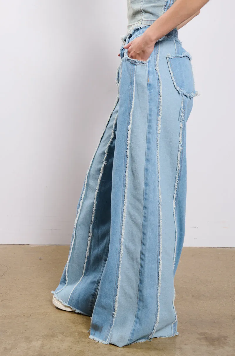 DONT NEED TO SLEEP DISTRESSED WIDE LEG DENIM PANT sold by AKIRA product image thumbnail 4