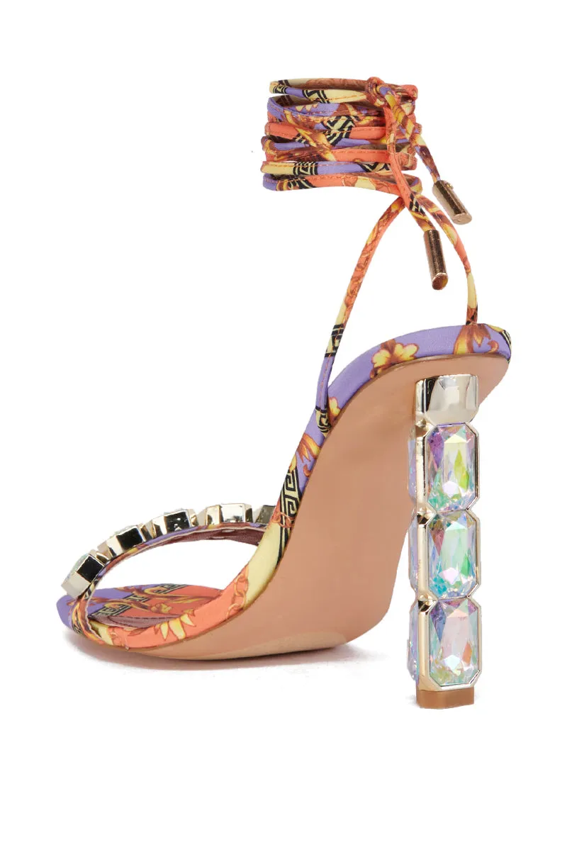 MARGE PURPLE MULTI EMBELLISHED SATIN SANDAL sold by AKIRA product image thumbnail 4