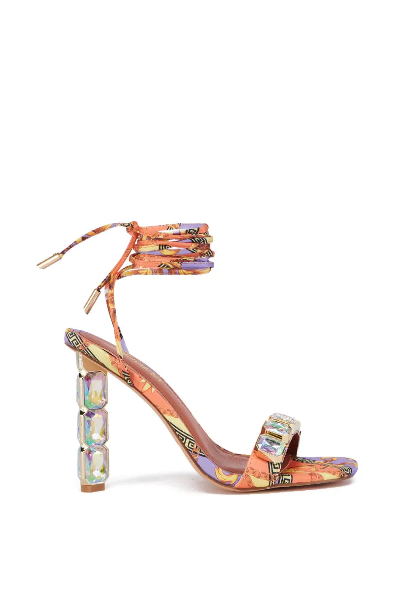 MARGE PURPLE MULTI EMBELLISHED SATIN SANDAL sold by AKIRA product image thumbnail 2