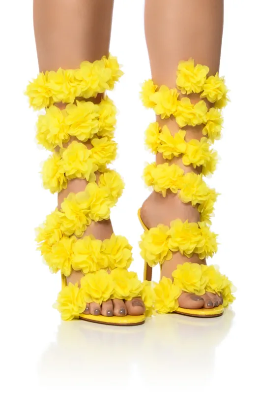 AZALEA WANG THEODOSIA FLORAL SANDAL IN YELLOW sold by AKIRA
