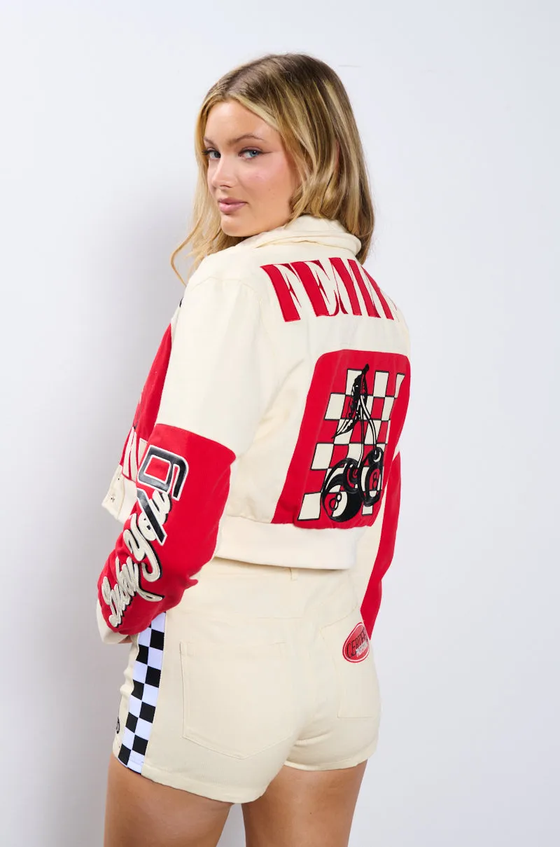 LUCKY ME EMBROIDERED BOMBER sold by AKIRA product image thumbnail 5