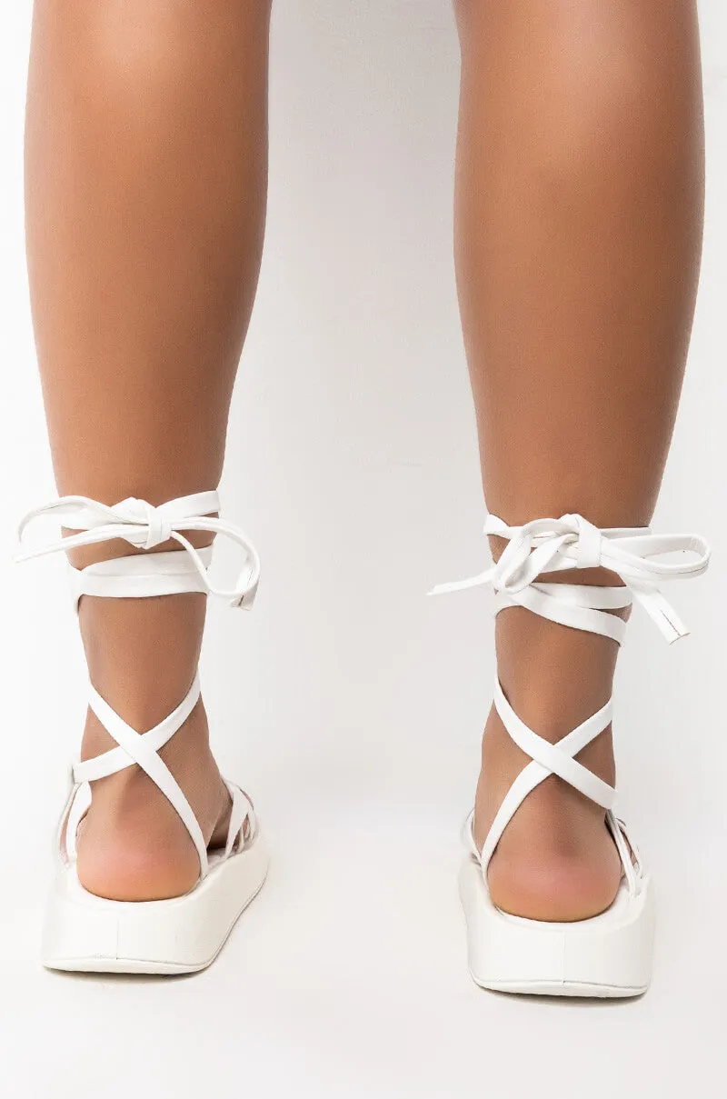 AZALEA WANG CATCHING FLIGHTS FLATFORM SANDAL IN WHITE sold by AKIRA product image thumbnail 4