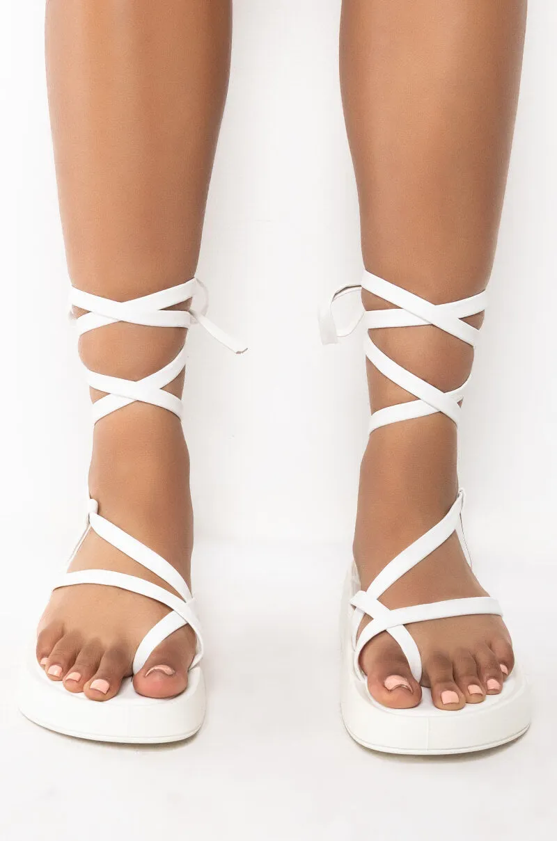 AZALEA WANG CATCHING FLIGHTS FLATFORM SANDAL IN WHITE sold by AKIRA product image thumbnail 3