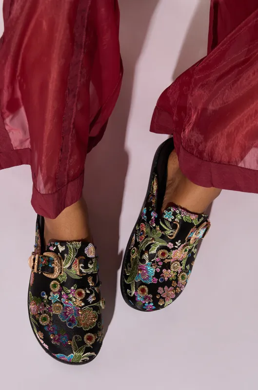 AZALEA WANG QUINBY BROCADE CLOG IN BLACK sold by AKIRA