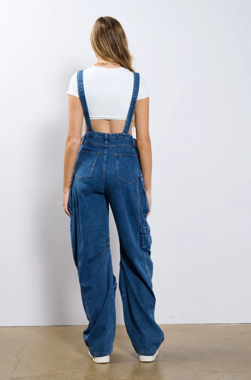 ALWAYS ON YOUR MIND DENIM JUMPSUIT IN BLUE sold by AKIRA product image thumbnail 4