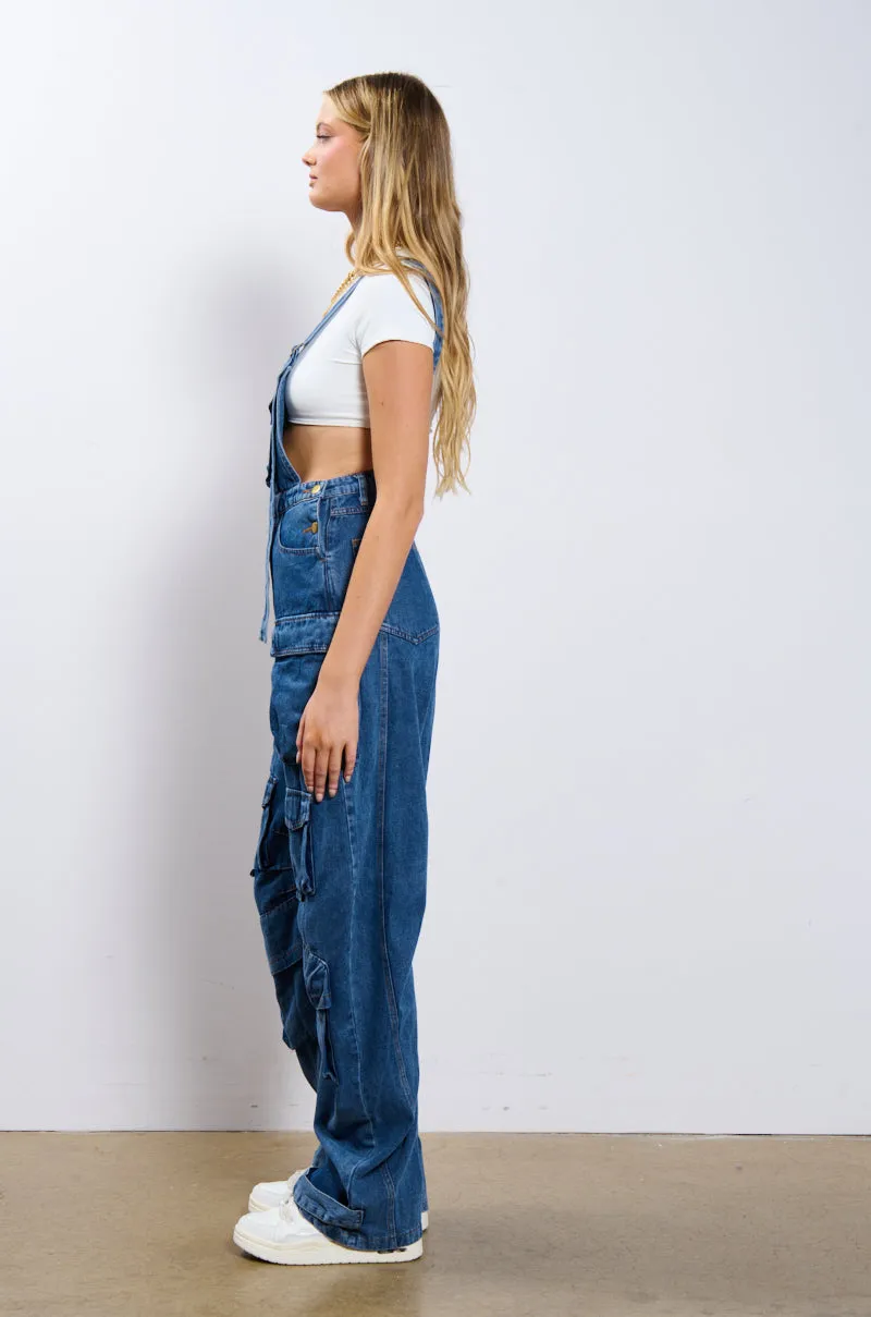 ALWAYS ON YOUR MIND DENIM JUMPSUIT IN BLUE sold by AKIRA product image thumbnail 3