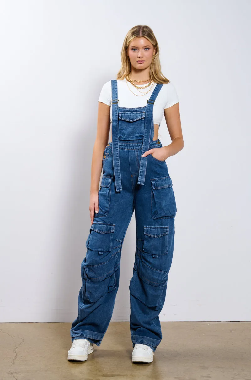 ALWAYS ON YOUR MIND DENIM JUMPSUIT IN BLUE sold by AKIRA product image thumbnail 2