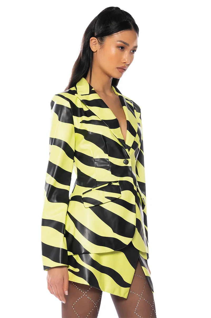 CAN'T BE TAMED FAUX LEATHER BLAZER sold by AKIRA product image thumbnail 2