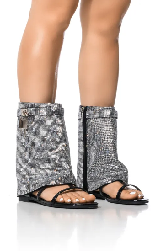 CAPE ROBBIN SHES DIFFERENT RHINESTONE SHEATH SANDAL IN BLACK sold by AKIRA