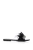 AZALEA WANG FEATHER FLAT SANDAL IN BLACK sold by AKIRA