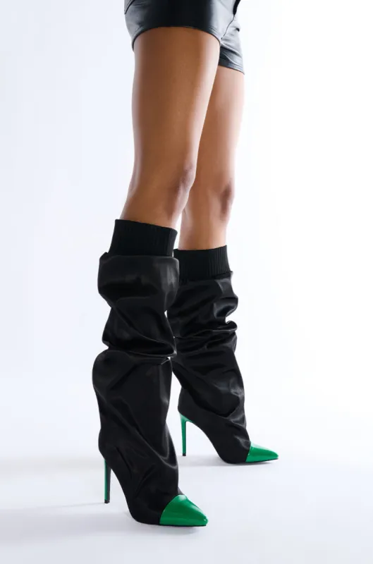 AZALEA WANG MARVELED BLACK BOOT sold by AKIRA