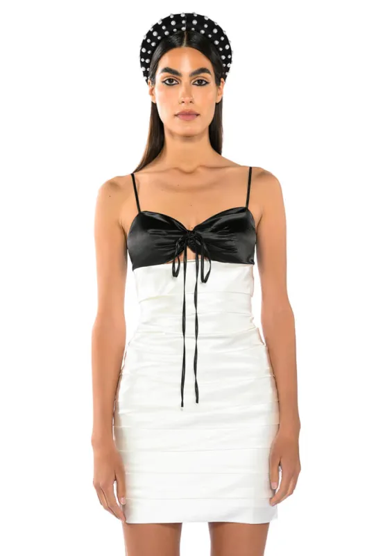 GALLERY HOPPING LAYERED SATIN MINI DRESS sold by AKIRA