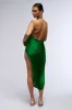 GIANINA FRINGED COWL NECK MAXI DRESS IN GREEN sold by AKIRA