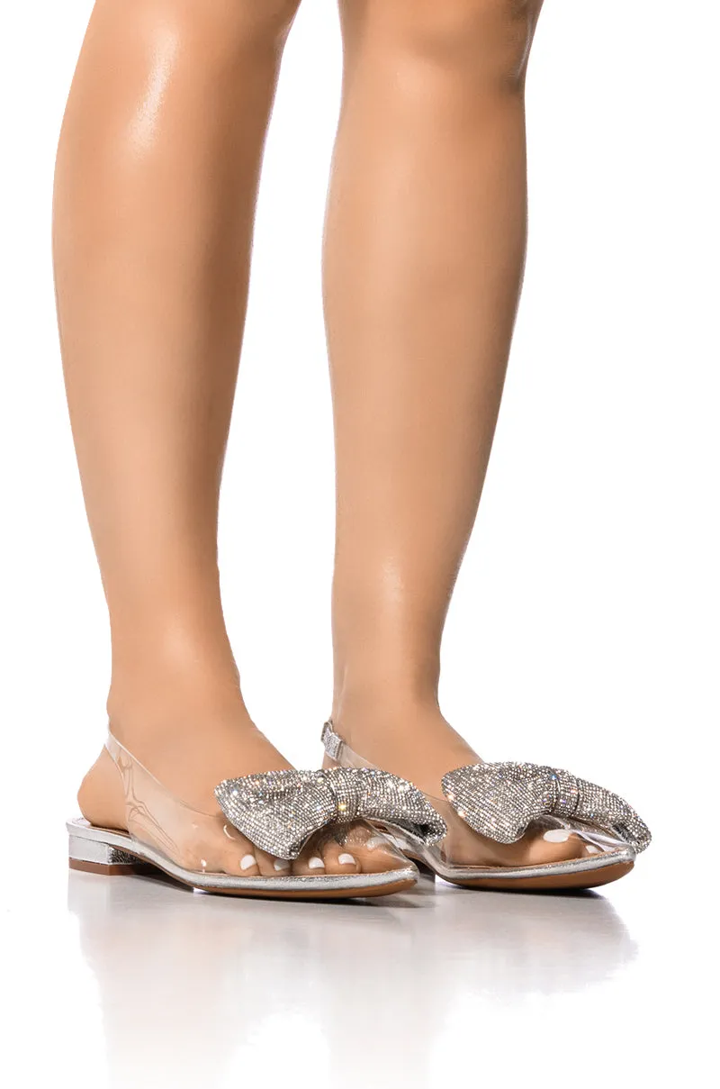 AZALEA WANG LOULOU SILVER AND CLEAR FLAT sold by AKIRA