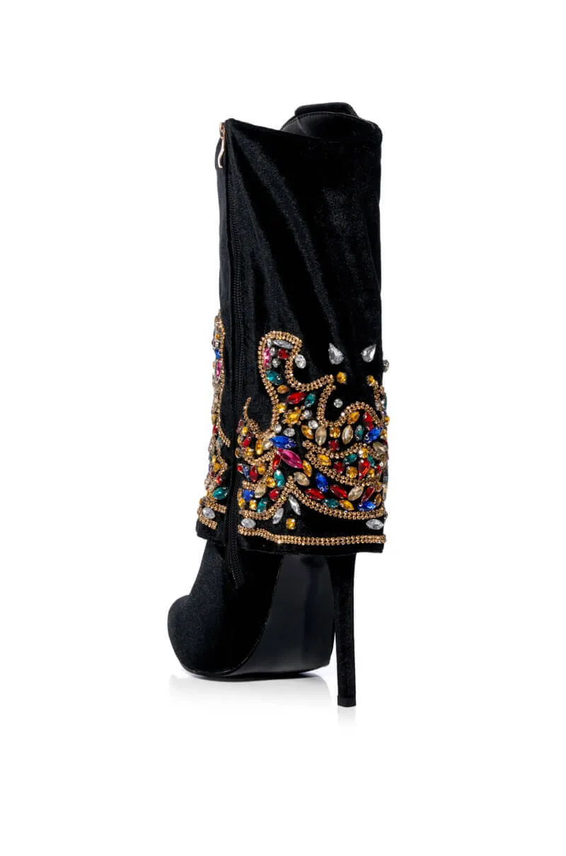 AZALEA WANG NIKO EMBELLISHED SUEDE BOOTIE IN BLACK sold by AKIRA product image thumbnail 4
