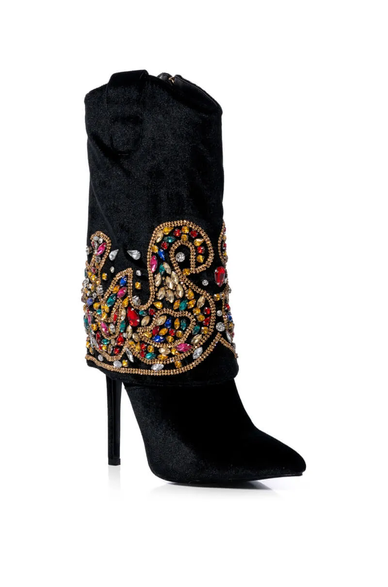 AZALEA WANG NIKO EMBELLISHED SUEDE BOOTIE IN BLACK sold by AKIRA product image thumbnail 3